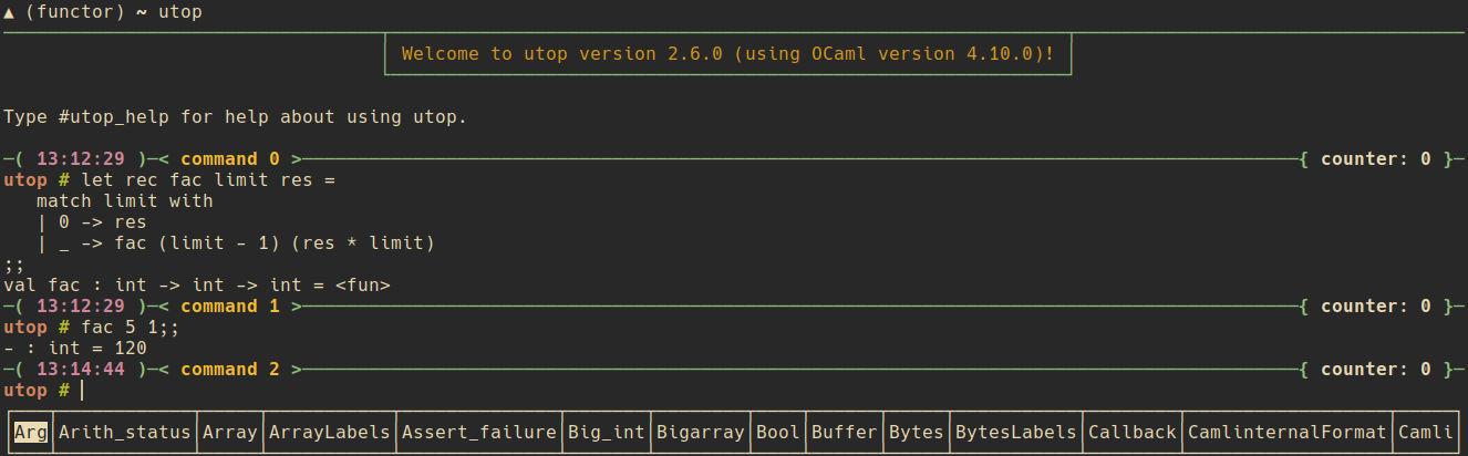 Faktorial dengan Utop